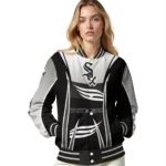 custom chicago white sox mesh effect black varsity jacket best selling