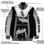 custom chicago white sox mesh effect black varsity jacket best selling