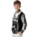 custom chicago white sox mesh effect black varsity jacket best selling