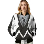 custom chicago white sox v stripes black white bomber jacket best selling