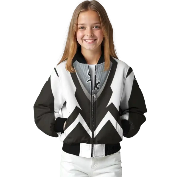 custom chicago white sox v stripes black white bomber jacket top rated