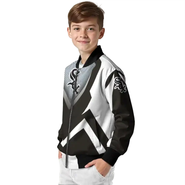 custom chicago white sox v stripes black white bomber jacket trendy