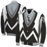 custom chicago white sox v stripes black white varsity jacket best selling