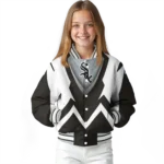 custom chicago white sox v stripes black white varsity jacket best selling