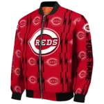 custom cincinnati reds bolt stripe red bomber jacket best selling