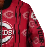 custom cincinnati reds bolt stripe red bomber jacket best selling
