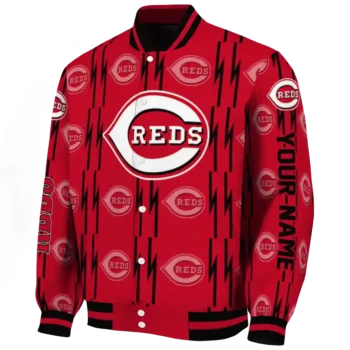 custom cincinnati reds bolt stripe red varsity jacket best selling