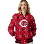 custom cincinnati reds bolt stripe red varsity jacket best selling