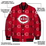 custom cincinnati reds bolt stripe red varsity jacket best selling