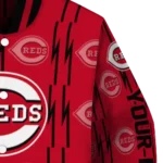 custom cincinnati reds bolt stripe red varsity jacket best selling