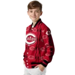 custom cincinnati reds bolt stripe red varsity jacket best selling