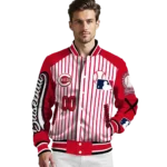 custom cincinnati reds eagle baseball red white varsity jacket best selling