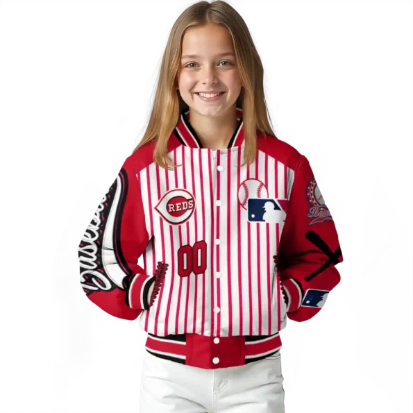custom cincinnati reds eagle baseball red white varsity jacket top rated