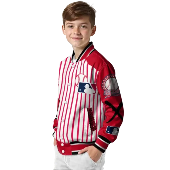 custom cincinnati reds eagle baseball red white varsity jacket trendy