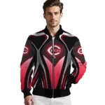 custom cincinnati reds mesh chest black crocs black bomber jacket best selling