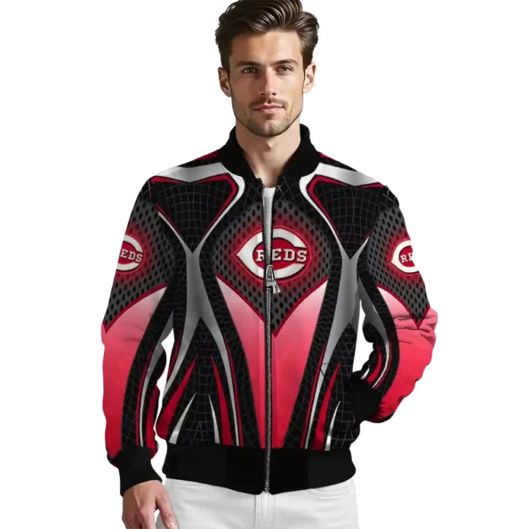 custom cincinnati reds mesh chest black crocs black bomber jacket high quality