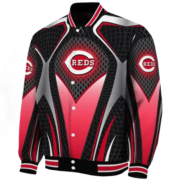 custom cincinnati reds mesh chest black crocs black varsity jacket best selling