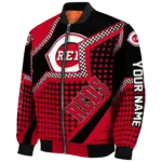 custom cincinnati reds star burst red bomber jacket best selling