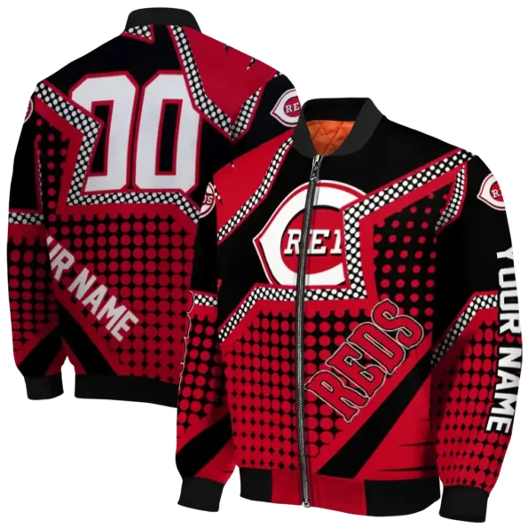 custom cincinnati reds star burst red bomber jacket fashion forward