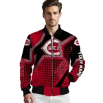 custom cincinnati reds star burst red bomber jacket best selling