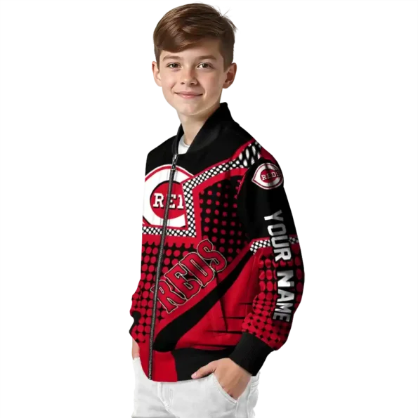 custom cincinnati reds star burst red bomber jacket trendy