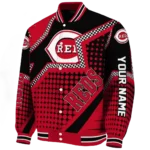 custom cincinnati reds star burst red varsity jacket best selling