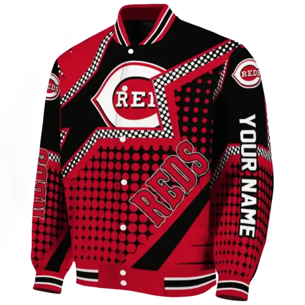 custom cincinnati reds star burst red varsity jacket best selling