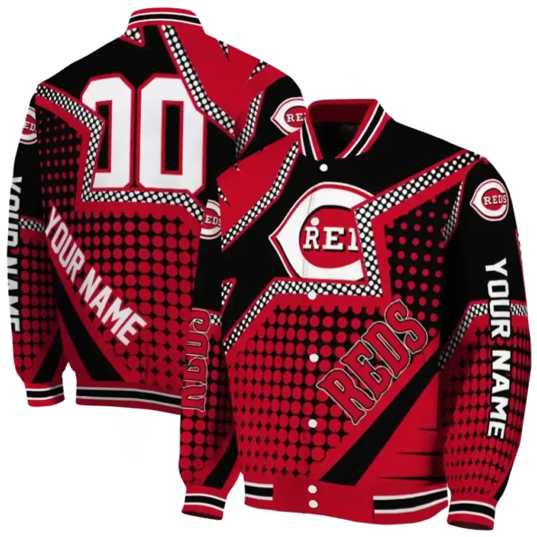 custom cincinnati reds star burst red varsity jacket fashion forward