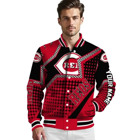 custom cincinnati reds star burst red varsity jacket high quality