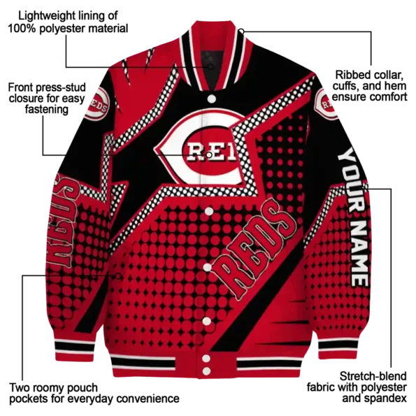 custom cincinnati reds star burst red varsity jacket new arrival