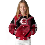 custom cincinnati reds star burst red varsity jacket best selling