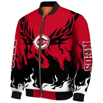 custom cincinnati reds winged blaze red white bomber jacket best selling