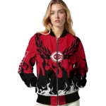 custom cincinnati reds winged blaze red white bomber jacket best selling