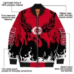 custom cincinnati reds winged blaze red white bomber jacket best selling