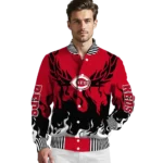 custom cincinnati reds winged blaze red white varsity jacket best selling