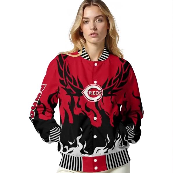 custom cincinnati reds winged blaze red white varsity jacket latest model