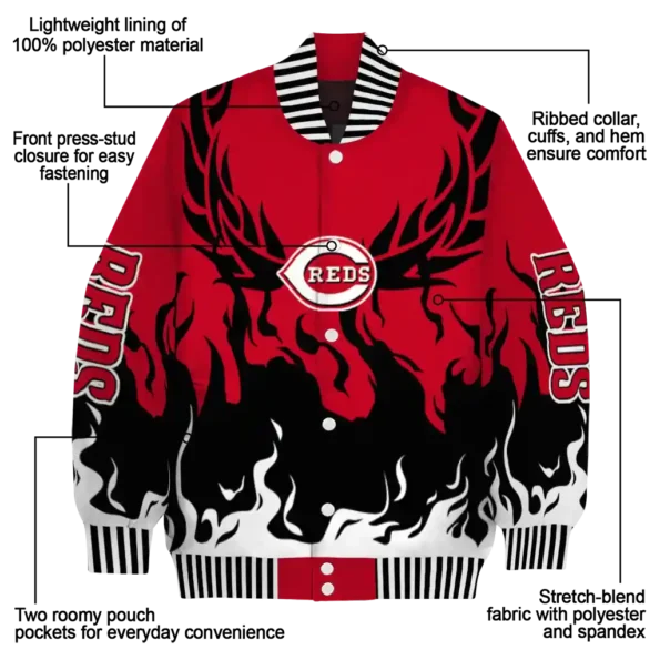 custom cincinnati reds winged blaze red white varsity jacket new arrival