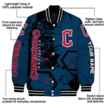 custom cleveland guardians hexagon cluster navy blue black varsity jacket best selling
