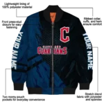 custom cleveland guardians hexagon mesh navy blue black bomber jacket best selling