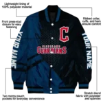 custom cleveland guardians hexagon mesh navy blue black varsity jacket best selling