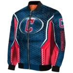 custom cleveland guardians power plate navy blue bomber jacket best selling