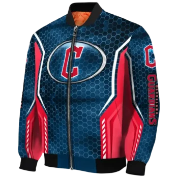 custom cleveland guardians power plate navy blue bomber jacket best selling