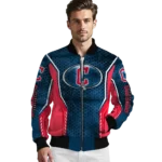 custom cleveland guardians power plate navy blue bomber jacket best selling