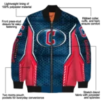 custom cleveland guardians power plate navy blue bomber jacket best selling