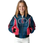 custom cleveland guardians power plate navy blue bomber jacket best selling
