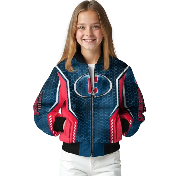custom cleveland guardians power plate navy blue bomber jacket top rated