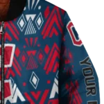 custom cleveland guardians pyramid shapes navy blue bomber jacket best selling