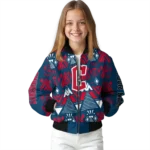 custom cleveland guardians pyramid shapes navy blue bomber jacket best selling