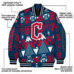 custom cleveland guardians pyramid shapes navy blue varsity jacket best selling