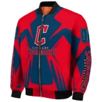 custom cleveland guardians spider mark navy blue red crocs bomber jacket best selling